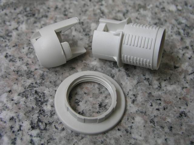 (image for) E14 Plastic Lamp holder, with ring and cap - Click Image to Close