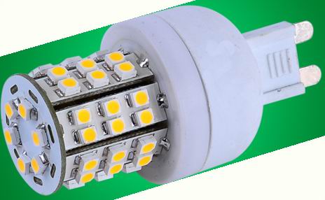 (image for) G9 led light bulbs, 3W dimmable bulbs, 48 SMD LED, Warm white - Click Image to Close