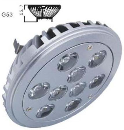(image for) AR111 led light bulb replacement, 9x1W =9W, white, 12V/24V - Click Image to Close