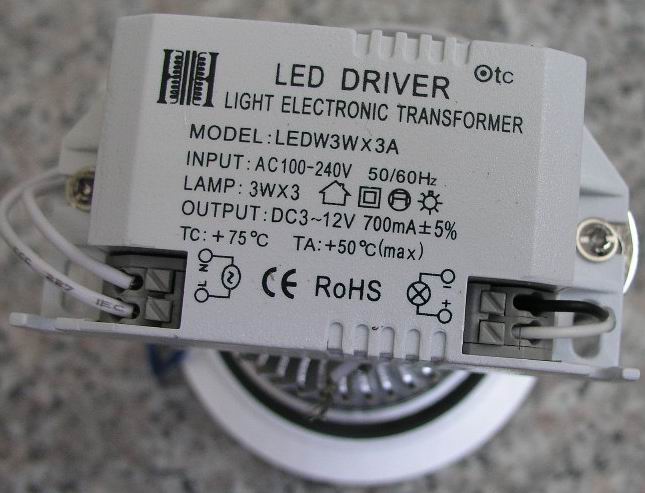 (image for) LED downlight 3x3W=9W with Aluminum Fixture - Click Image to Close