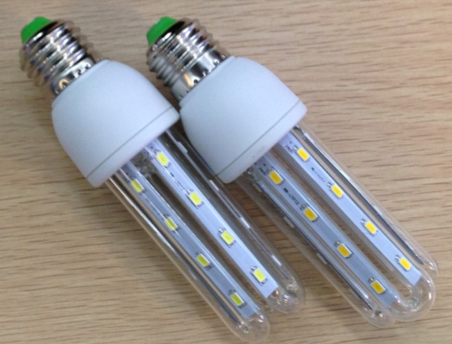 (image for) E27 CFL replacement, 12W 3U LED bulbs use 24 Pcs 5730 SMD LED - Click Image to Close