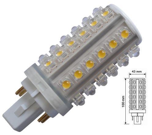 (image for) G24q-1, 4 pin, 5W LED Bulb, CFL replacement, Warm white - Click Image to Close