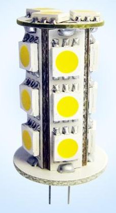 (image for) gy 6.35 led 12 volt 2.4W led light bulbs, 18 LEDs, Warm white - Click Image to Close