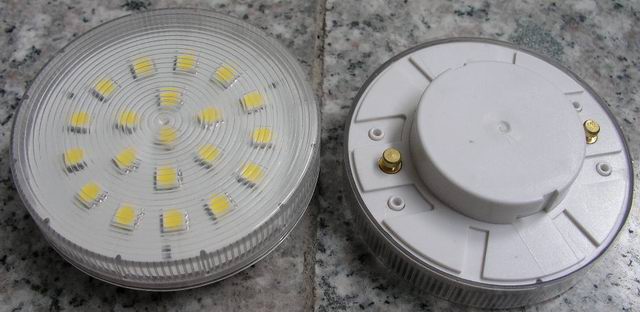 (image for) GX53, 3W Cabinet led light bulbs, 20 SMD LEDs, Warm white, 120V - Click Image to Close