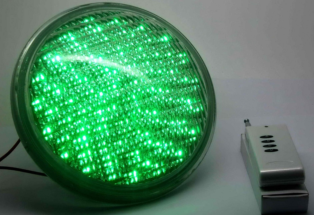 (image for) PAR56, 18 Watt LED underwater lights, 351 LEDs, Green color, 12V - Click Image to Close