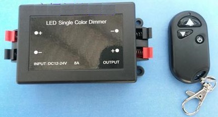 (image for) DC 12V ~ 24V 8A RF control PWM Dimmer, DC Dimmer, Strip dimmer - Click Image to Close