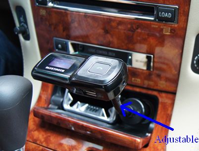 (image for) Bluetooth car kit 8GB SD, FM, Aux 3.5, plug on cigarette socket - Click Image to Close