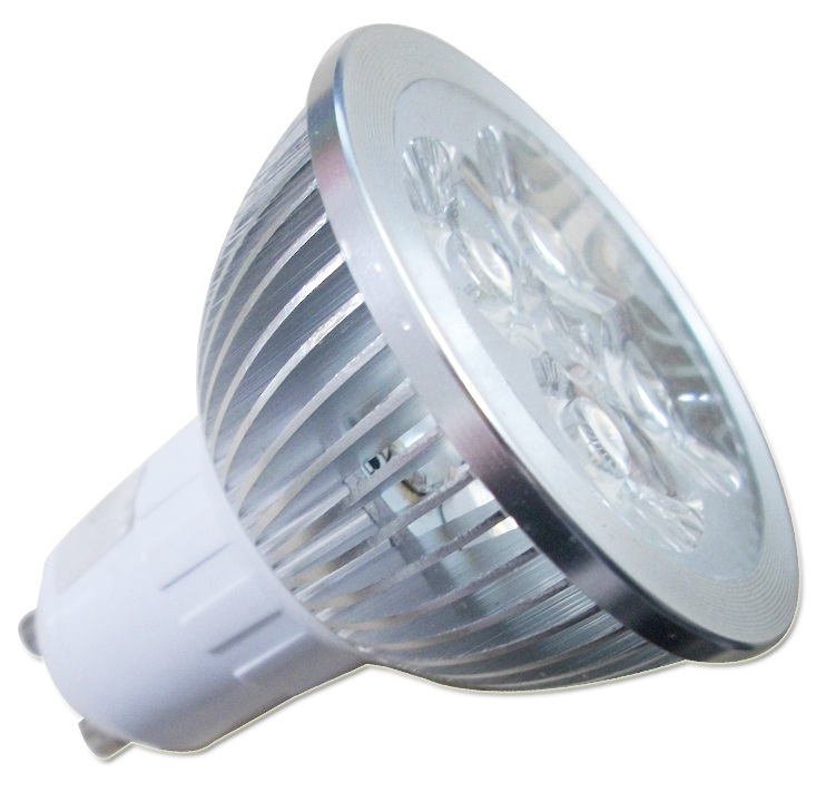 (image for) GU10 LED house lights, 5W using 4 pcs 1W LED, Warm white - Click Image to Close