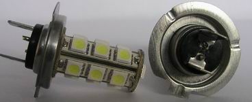 (image for) H7 LED bulbs for car 2.4 watts, 18 pcs 5050 SMD, 12V HeadLamps - Click Image to Close