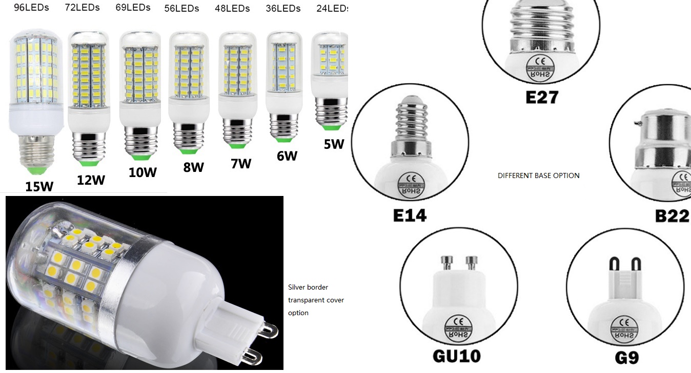 (image for) 8W dia 30mm led bulb E12 E14 E26 E27 GU10 G9 B22 base option