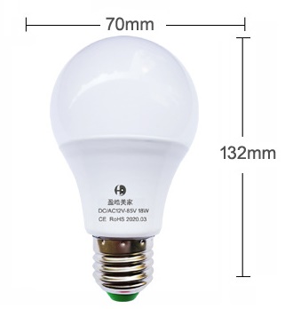 (image for) 18W LED light bulb 12V, 24V, 36V, 48V, 60V for battery charging - Click Image to Close