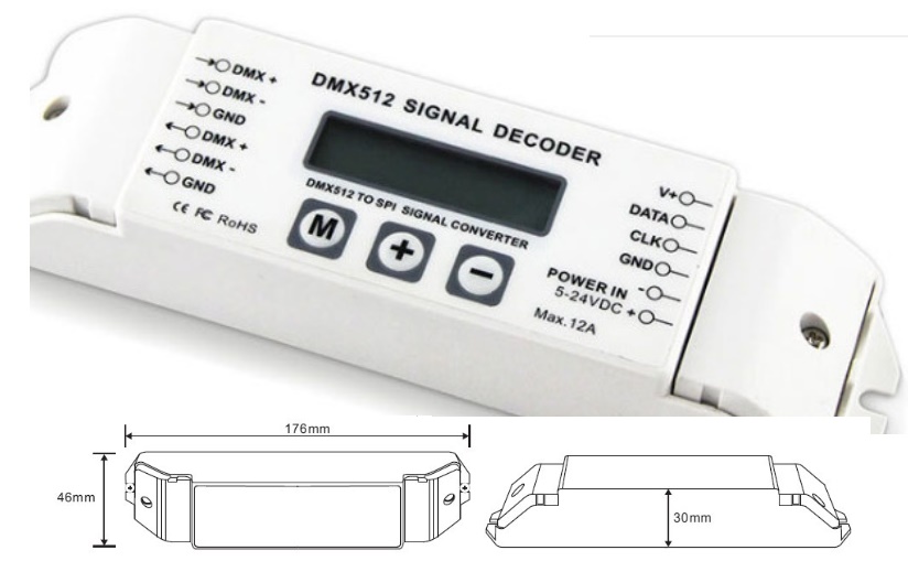 (image for) DMX512 Signal Decoder DMX512 convert to SPI LCD display