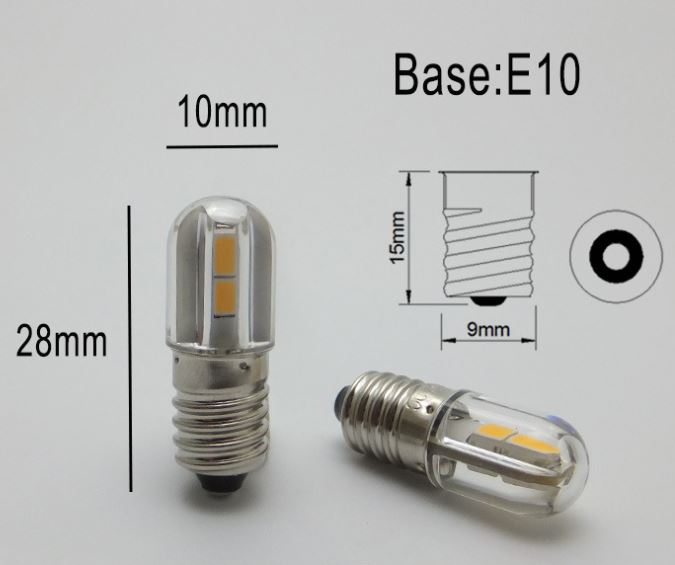 (image for) E10 LED BA9S LED 1895 bulb led equivalent, Lamp# 1895 LED Equivalent Miniature Light Bulb 6V 12V 24V 36V 48V 60V 110V 220V
