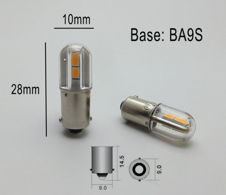 (image for) E10 LED BA9S LED 1895 bulb led equivalent, Lamp# 1895 LED Equivalent Miniature Light Bulb 6V 12V 24V 36V 48V 60V 110V 220V - Click Image to Close