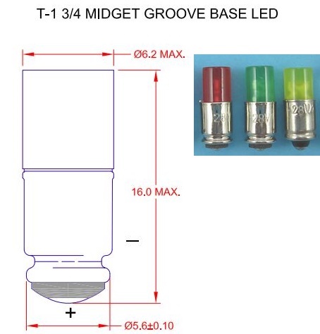 (image for) MG6 Midget Groove Flat Top Signals symbol on dashboard LED Bulb