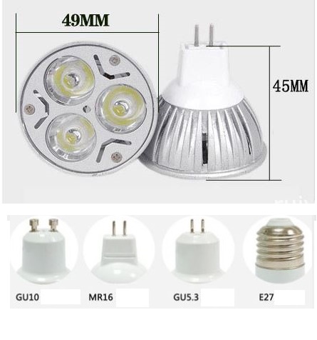 (image for) 3W GU5.3 marine LED bulb, MR16 GU10 E27 Machine tools LED, 24V