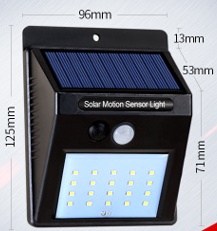 (image for) LED Solar Motion Sensor Lights, exterior outdoor wall lighting - Click Image to Close