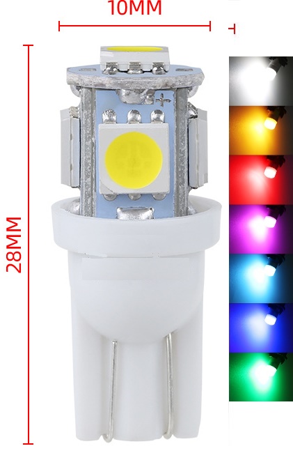 (image for) T10 WEDGE dash light bulbs, dashboard bulbs, dash bulbs, 1.45W LED Instrument Panel bulb, 12V Red green blue amble color Instrument cluster Light Bulb