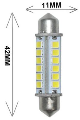 (image for) 2.6 Watt automotive led lights, 42mm Festoon AUTO CAR LED bulbs