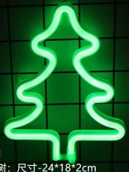 (image for) USB powered 3 AA Battery operation LED Neon Sign Light Tree - Click Image to Close
