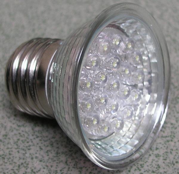 (image for) E27, 20 LEDs spotlights, Cool White LED light bulbs, 120V - Click Image to Close