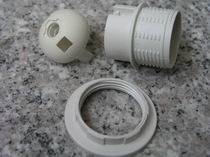 (image for) E27 Plastic Lamp holder, with ring and cap