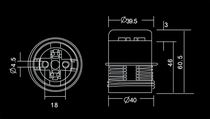 (image for) E27 Plastic Lamp holder, with ring and cap