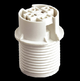 (image for) E14 Plastic Lamp holder, with ring and cap - Click Image to Close