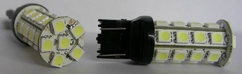 (image for) 7443 LED bulbs for car use 30 pcs 5050 SMD LED, 12V, Pure white - Click Image to Close