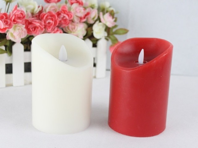 (image for) 8cm realistic flame effect LED candle, Wedding candle - Click Image to Close