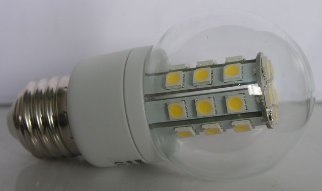 (image for) E26, A15 LED Bulbs, 5W, 27 pcs LEDs Cool white,AC85~265V - Click Image to Close