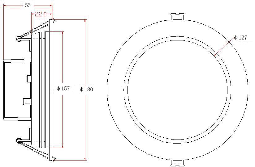 (image for) LED downlight 16 Watts with Aluminum Fixture