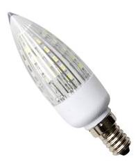 (image for) E12 candelabra base 1.5W Cool white LED bulbs, 120V - Click Image to Close