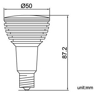 (image for) JDR E17 LED light bulb replacement, 3x1W LEDs, Warm white - Click Image to Close