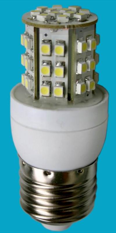 (image for) 3 Watt E27 LED light bulb replacemen, 48 pcs LEDs, Cool white - Click Image to Close