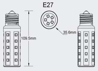(image for) E27, CFL light bulbs LED replacements, 6.5W, Cool white, 120V