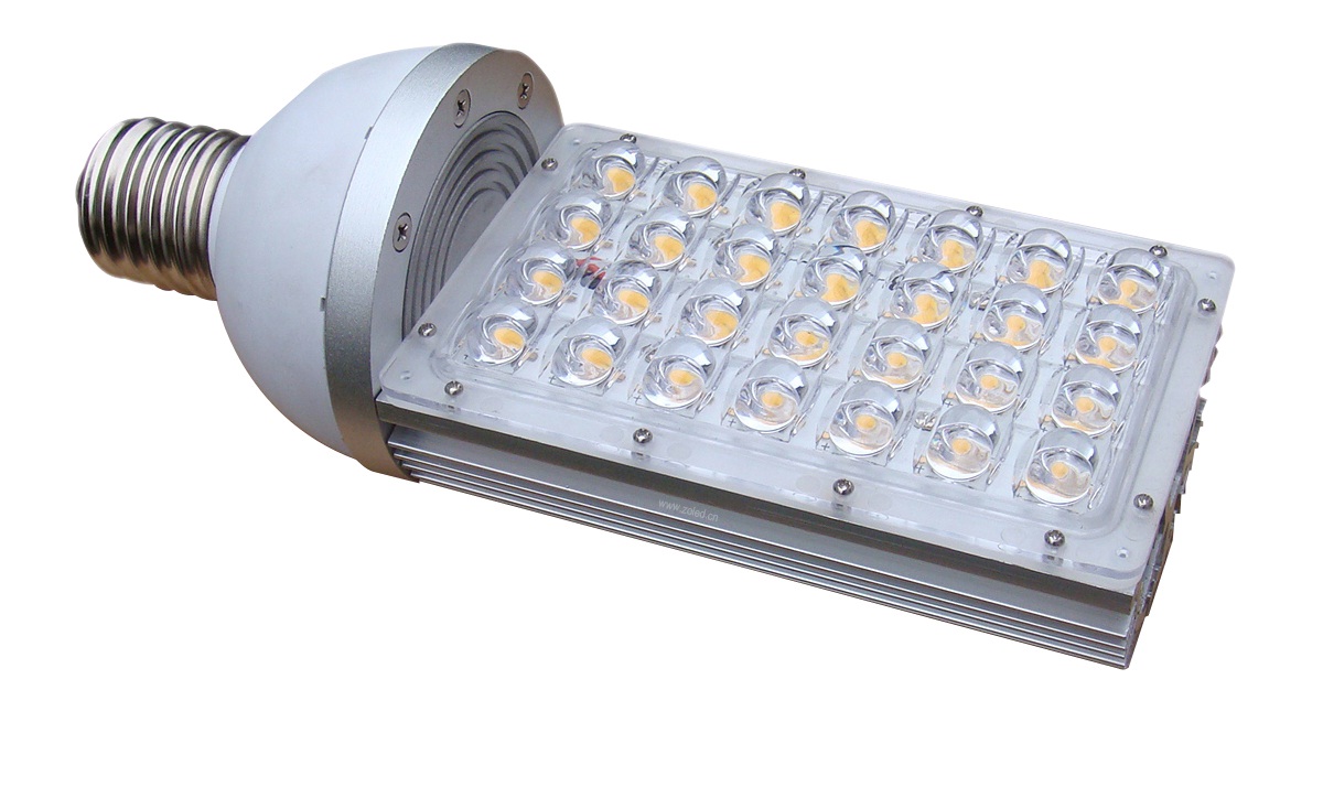 (image for) E40 Screw base 28x1W high power LED street bulbs, Mains voltage - Click Image to Close