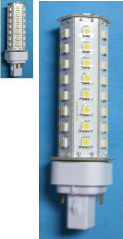 (image for) G24 q-1 Base, 4 pins, 10 Watt LED bulbs, Cool white 85~265V - Click Image to Close