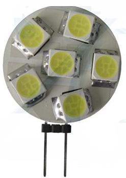 (image for) G4, 1.2W LED light Bulbs, 6 SMD LED, Cool white, 12V - Click Image to Close