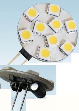 (image for) G4 back/side pin, 1.8W 9 pcs 5050 SMD LED, differtnt color, OEM - Click Image to Close