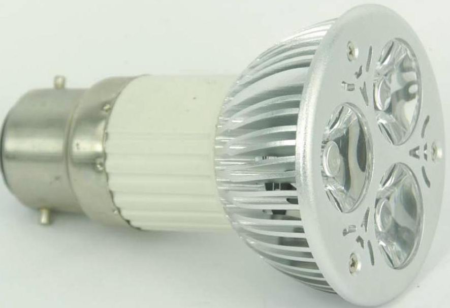 (image for) JDR, B22 Base, 3x2W high power LED spotlight, daylight white - Click Image to Close