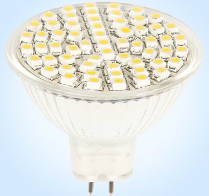 (image for) MR16, 3.5Watt, 60pcs 3528 SMD LED floodlight, Cool white 85~265V - Click Image to Close