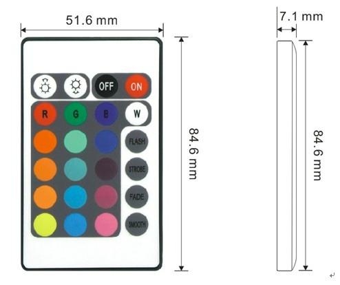 (image for) RGB color LED light strips infrared remote controller - Click Image to Close