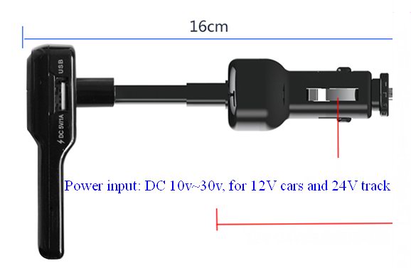 (image for) Bluetooth car kit 8GB SD, FM, Aux 3.5, plug on cigarette socket - Click Image to Close