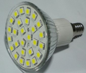(image for) JDR LED light bulb replacement, E14, 5W, 27pcs LEDs, Cool white - Click Image to Close