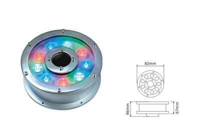 (image for) 9X1 Watt LED Pool Lights, Compatible DMX512, DC12V/24V, OEM