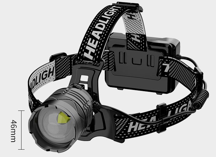 (image for) 500M irradiation distance LED Headlamp Rechargeable, led lenser headlamp rechargeable, Fluorescence led head light Fishing, caving, daily carrying, Aluminum alloy telescopic zoom