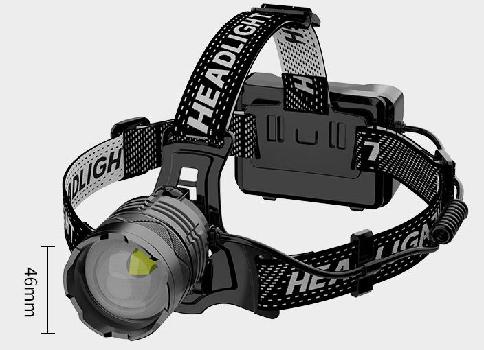 (image for) 500M irradiation distance LED Headlamp Rechargeable, led lenser headlamp rechargeable, Fluorescence led head light Fishing, caving, daily carrying, Aluminum alloy telescopic zoom - Click Image to Close