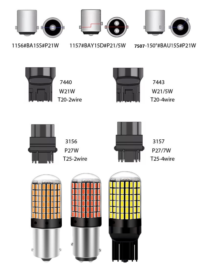 (image for) 5W LED bulb Decode car led bulb braking light  turn signal back-up light bulb,  7507 led turn signal bulb equivalent, BAU15S/ 7507 LED Turn Signal Light