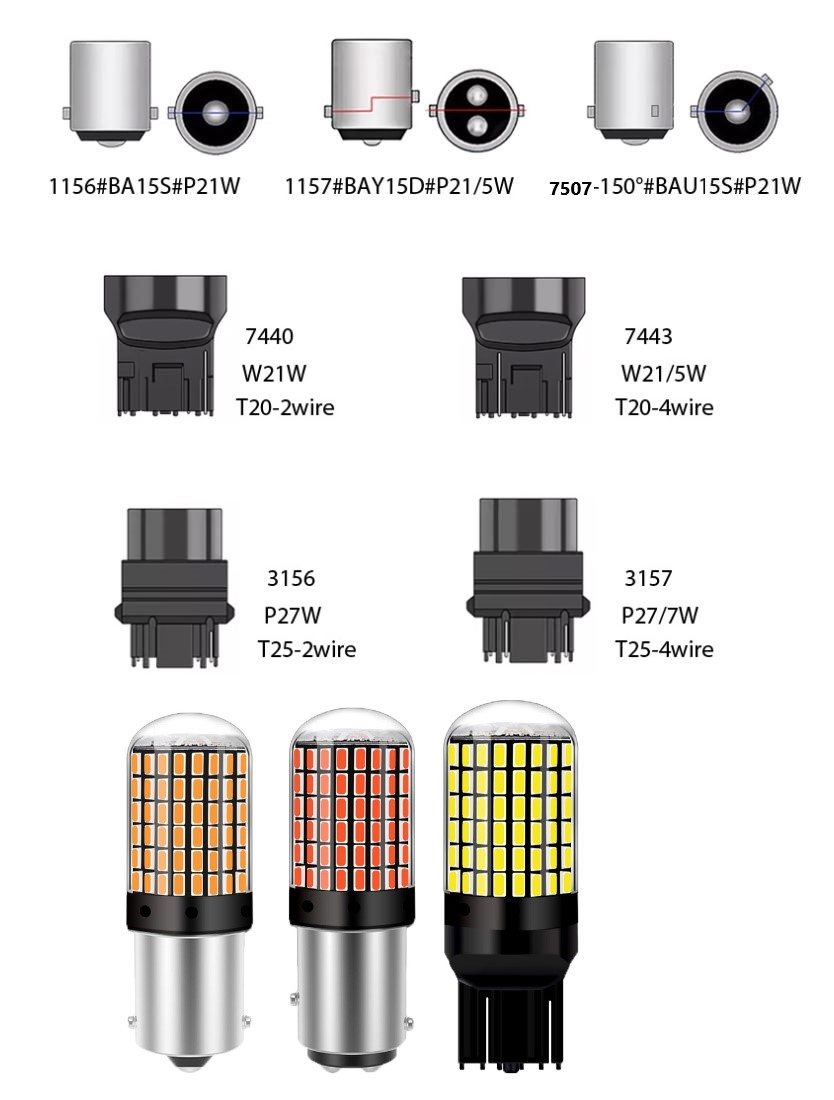 (image for) 5W LED bulb Decode car led bulb braking light  turn signal back-up light bulb,  7507 led turn signal bulb equivalent, BAU15S/ 7507 LED Turn Signal Light - Click Image to Close